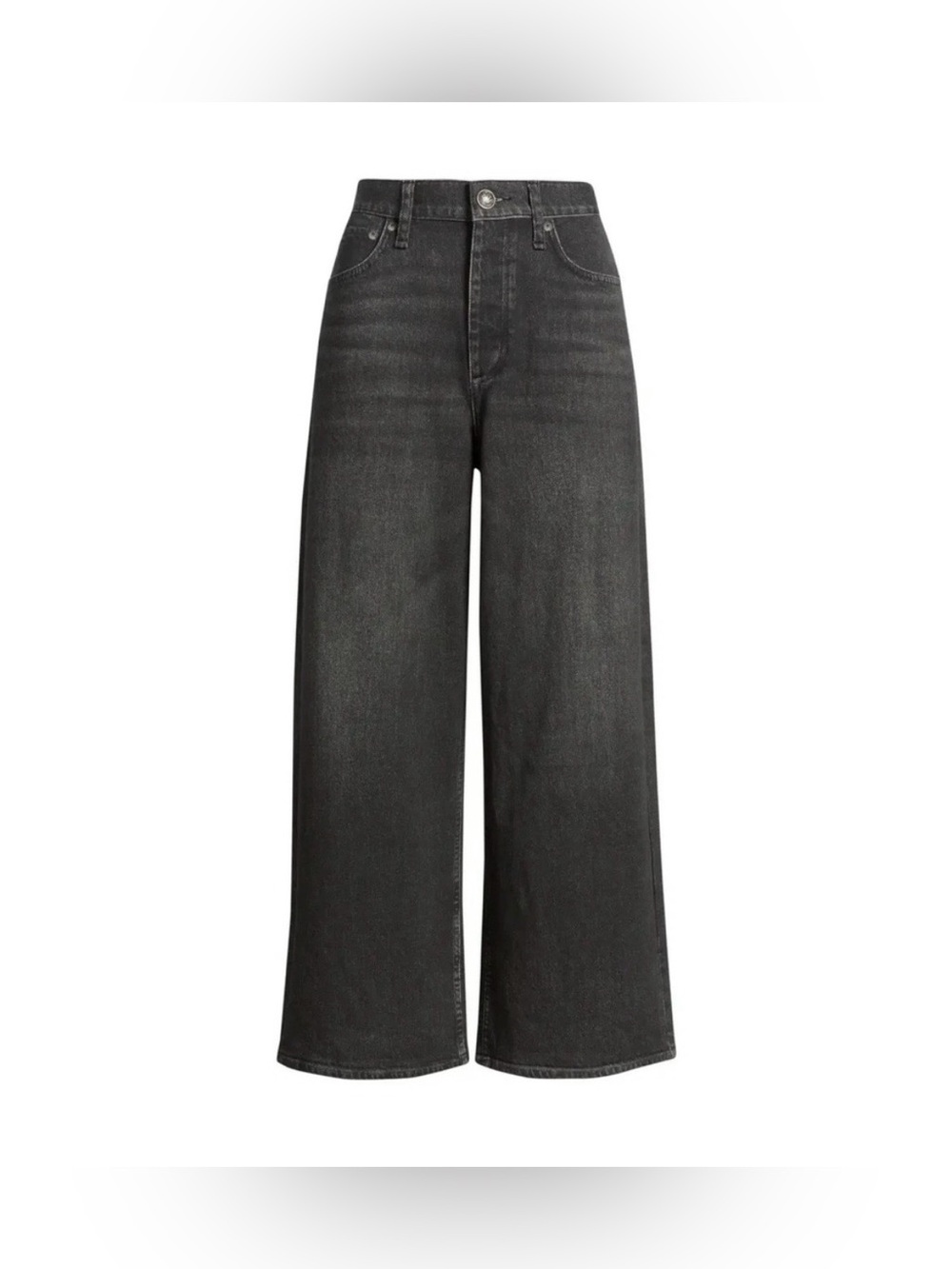 RAG & BONE FADED BLACK MIRAMAR TERRY ANDI WIDE PANT Size 24